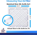 Filter King 36.5x26.5x1 Air Filter | 4-PACK | MERV 8 HVAC Pleated A/C Furnace Filters | MADE IN USA | Actual Size: 36.5 x 26.5 x .75"