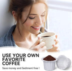 100 Count Fanativita K Cup Coffee Filters Disposable for Keurig Single Cup, Compatible with All Reusable K Cups (White)