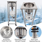 INTSUPERMAI 10L Buchner Funnel Filtering Kit, with 10L Vacuum Flask, Stainless Steel Frame, Negative Pressure Filtration, Lab Vacuum Suction Filter for Liquid-Liquid Extraction