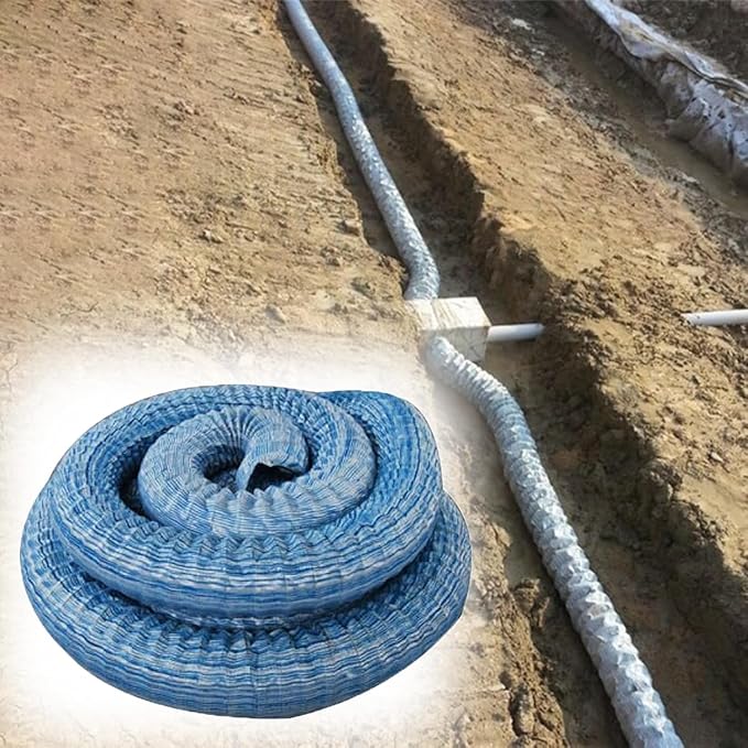 5cm/2in Diameter French Drain Pipe Perforated Drainage Pipes, Soft Infiltration Tubular Underground Drainage Systems for Outside Driveway/Sidewalk, Steel Wire Reinforced Permeable Tube(350cm)