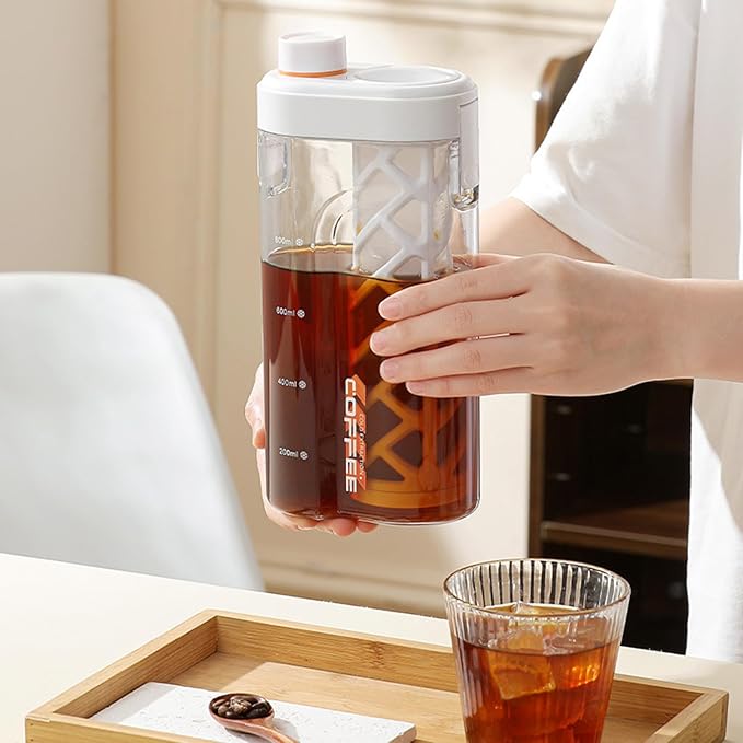 Coffee Cold Brew Maker – Airtight Bottle With Measurement Scale, 350 Mesh Fine Filter System, Durable Leak Resistant Design, Smooth Extraction Process, Flavor Performance | Outdoor Kitchen Tr