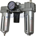 HEAVY DUTY INDUSTRIAL RATED 3 STAGE COMBINATION FILTER REGULATOR LUBRICATOR AIR LINE PARTICULATE FILTER MOISTURE TRAP LUBRICATOR OILER REGULATOR CLEAN AIR TOOLS (1/2" NPT, 5oz BOWL)