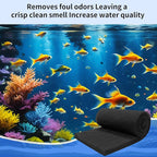 Aquarium Carbon Pad -Premium Cut to Fit Carbon Infused Filter Pad Media for Crystal Clear Fish Tank and Ponds (10.5x36in)
