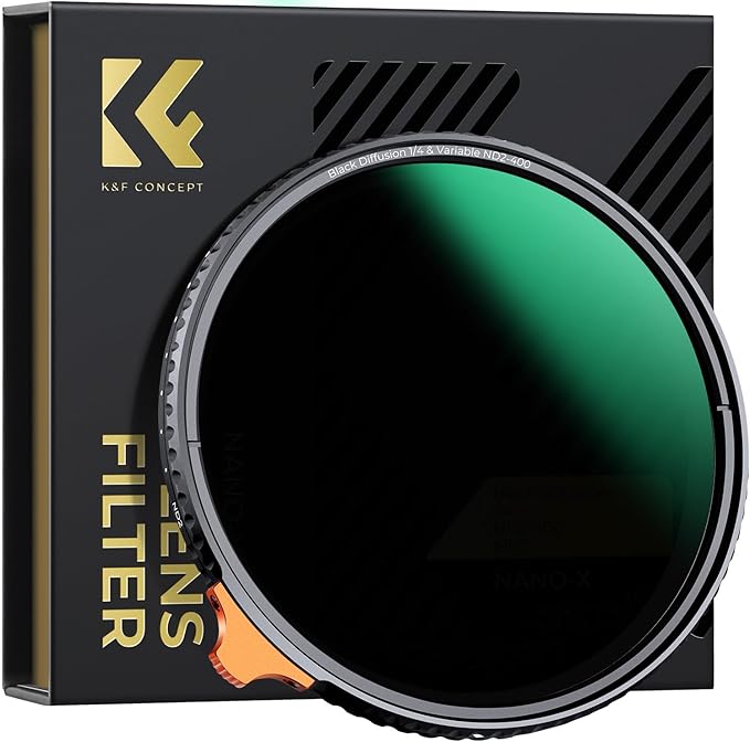 K&F CONCEPT 67mm Black Diffusion Mist 1/4 Effect & Variable ND2-400 (1-9 Stops) Neutral Density Filter 2 in 1, Putter Adjust Multi-Function Filter for Camera Lens with 28 Multi-Coated (Nano-X Series)