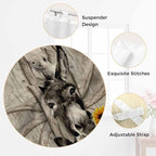 Funny Farm Animals Kitchen Curtains 36 Inch Length, Small Window Curtains Tab Top, Vintage Barn Brown Sunflowers Light Filtering Short Window Treatments Tier Drapes 27.5"x36" 2 Panel