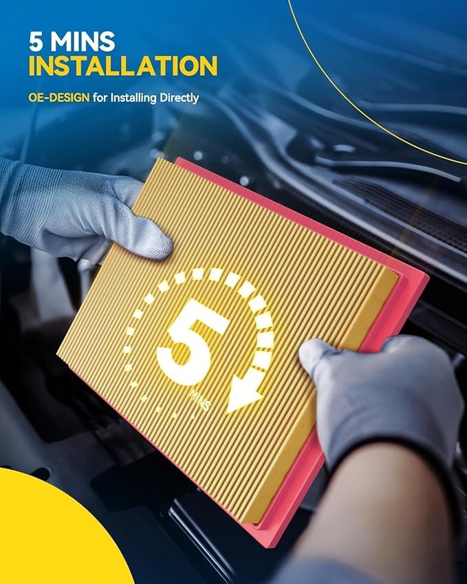 PHILTOP Engine Air Filter CA12377 Replacement for Toyota Avalon 2019-2022, Camry 2018-2022, Highlander 2020-2022, Toyota RV 2019-2022, Lexus ES350 2019-2022, Flexible Panel