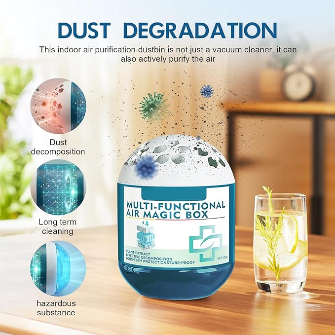 Indoor Air Purification Dust Removal Magic Box, Multi-Functional Air Magic Box Purifier, Long-Lasting Freshness, No Electricity & Noise (2pcs)