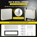 VEVOR NEMA Steel Enclosure, 24 x 24 x 8'' NEMA 4X Steel Electrical Box, IP66 Waterproof & Dustproof, Outdoor/Indoor Electrical Junction Box, with Mounting Plate
