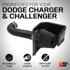 K&N Cold Air Intake System: Dry-Flow Air Filter, Increase Performance & Acceleration: Compatible with 2005-2023 CHRYSLER/DODGE, 300C, Challenger, Charger, Magnum, 30-1542