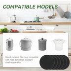 Charcoal Filters for Compost Bucket, 12 Pack Compost Bin Filter, 6.7 inch Compost Filters for Countertop Bin, Fits Most Kitchen Compost Bins, Long-Lasting Odor Elimination