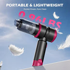 Handheld Car Vacuum with 15000PA Power, 4 in 1 Powerful Cordless Vacuum Cleaner & Air Duster with 2000mAh Battery, Rechargeable Portable Mini Hand Held Vacuum for Car, Home,Office,Pet Hair（Pink）