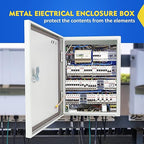Outdoor Electrical Junction Box, 16x 12 x 8'' NEMA 4X Enclosure Box, Wall Mounted IP66 Waterproof & Dustproof Lockable Metal Junction Box