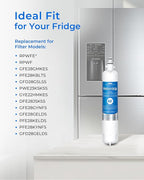 Waterdrop WD-F19C Replacement for GE® RPWFE®, RPWF (with CHIP) Refrigerator Water Filter, Compatible with GFE28GBLTS, GFE28GGKBB, GFE28GSKSS, PFE28KSKSS, PFE28KMKES, Package May Vary