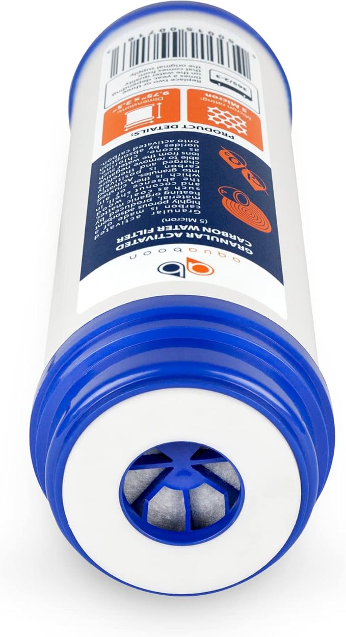 Aquaboon 5 Micron 10 x 2.5 Granular Activated Carbon Water Filter Cartridge GAC Water Filter Replacement Compatible with AP117, GAC-10, GAC1, 25 Pack