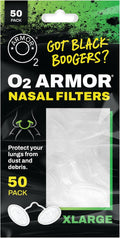 O2 Armor Nose Filters for Welders & Allergies - Nose Filter for Dust - Nasal Filters for Welding - Nose Dust Mask for Construction (50 Pack, Size X-Large)