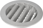 4" Gray Vent Cover - Aluminum - Industrial Round Air Vent Louver - Metal Soffit Vent with Screen - Mesh - Round Vent Grille for House Or Garage Wall- (4" Inch, Gray)