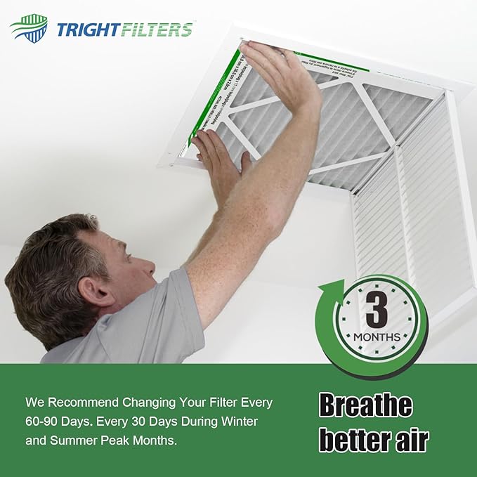 14x14x1 Air Filter 4 Pack, MERV 8 Pleated Dust Defense Air Filters Replacement Air Conditioner HVAC AC Furnace Filter, Durable and Lightweight