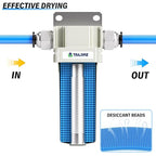 TAILONZ PNEUMATIC 1/2" NPT Industrial Compressed Air Desiccant Dryer, Used for Dry Air, Compressed Air, Water Separator, Plasma Cutting Machine and Other Metal Bowl with Desiccant Beads Bag
