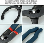 Oil Filter Wrench Set, 12" & 14" 2pcs Adjustable Oil Filter Pliers, Oil Filter Removal Tool, Universal, No Slipping for Engine Filters, Conduit, Fittings