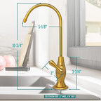 Metpure Non-airgap RO Faucet Reverse Osmosis Drinking Water Filtration System Water Dispenser Spout (Classic Bronze). Vase Style with Faucet Wrench.