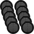 Vent Systems 4" Inch (Opening Dimensions) - Pack of 10 - Black Soffit Vent Cover - Plastic Round Air Vent Grille - Built-in Mesh Screen - HVAC Register Louver for Bathroom, Home, Kitchen