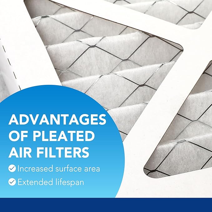 LotFancy 14x20x1 Air Filter MERV 13 6-Pack, Electrostatic Pleated HVAC Furnace Air Filter, Captures Pet Dander Smog Smoke, Actual Size: 13.75"x19.75"x0.75"