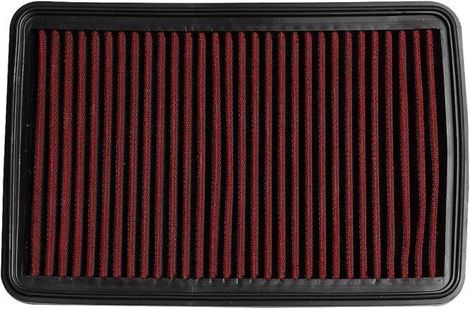 DNA Motoring AFPN-126-RD Clean Air Washable Drop In Panel Air Filter Enhance Engine Performance Power & Acceleration Improve [Compatible with 05-09 Tucscon / 05-10 Sportage]
