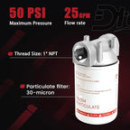 High Flow Fuel Filter, 1” NPT 30 Micronn Spin-on Cartridge Style Compatible With Mobile Portable and Stationary Disel Fuel Transfer Pump Tanks Boat