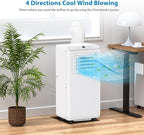 3-in-1 Portable Air Conditioner 8000BTU - Powerful Cooling, Cools up to 350 Sq. Ft, Easy Installation，Indoor Standing AC Suitable For Bedroom, Living Room, Office.