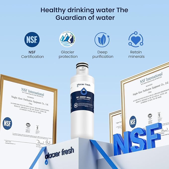 GLACIER FRESH Water Filter LT1000PC Replacement for LG Refrigerator, Compatible with LG LT1000P/PC/PCS, LT1000PC, LT-1000PC, MDJ64844601, ADQ747935 ADQ74793504 Water Filter (2 Pack)
