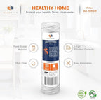 Aquaboon Whole House 5 Micron 10 x 2.5 String Wound Sediment Water Filter Cartridge Replacement Compatible with Well Water Filter WHKF-WHSW, 50-Pack