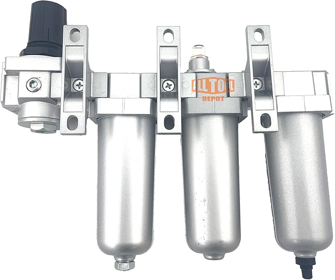 3/4" NPT HEAVY DUTY Industrial Grade 4 Stages Filter Coalescing Desiccant Dryer Regulator System For Compressed Air Lines, Metal Bowls, Great For Paint Spray And Plasma Cutter (AUTO DRAIN)