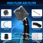 3 Inch Universal Cold Air Intake Filter Kit with Stainless Steel Filter and Aluminum Alloy Pipe, Automotive Air Filter High Induction Flow (Carbon Fiber)