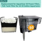 4 Set of Three-Stage Filtration Tank Filter Maintenance Kit, Replacement for AquaClear 50/200 50-Gallon Power Filter, Fish Tank Filter for 20- to 50-Gallon Aquariums
