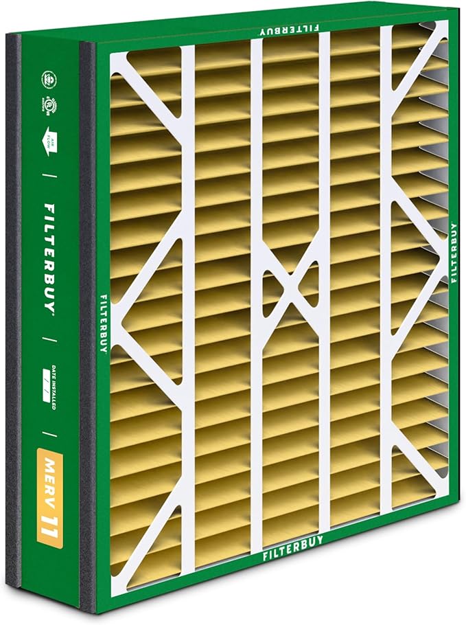 Filterbuy 20x25x5 Air Filter MERV 11 Superior Pet & Allergy Defense (3-Pack), Pleated HVAC AC Furnace Filters for Trion Air Bear, Generalaire, Skuttle, and More (Actual Size: 19.63 x 24.13 x 4.88)