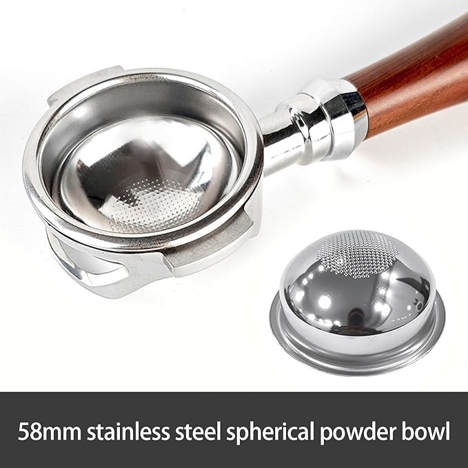 Commercial Grade 58mm Spherical Coffee Basket 58-Hole Stainless Steel Filter for Fast Espresso Extraction Tool Stainless Steel Spherical Coffee Filter Basket