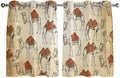 2 Panel Kitchen Cafe Curtains, Desert Sand Camel Sunlight Filtering Nature Air Through, Home Decor Window Covering Tier Curtains for Living Room 104W x 52L inch Summer Tropical Animals Vintage Beige