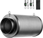 VIVOSUN 4 Inch Air Carbon Filter Smelliness Control with Australia Virgin Charcoal for Inline Fan, Grow Tent Smelliness Scrubber, Pre-Filter Included, Reversible Flange 4" x 12", Black