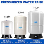 iSpring 40 Gallon RO Tank, Pre-Pressurized Water Storage Tank for Reverse Osmosis RO Systems, Metal High Capacity RO Water Tank, Includes Tank Valve & Elbow, Model: T40M