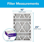 Filtrete 16x25x4 AC Furnace Air Filter, MPR 1550, MERV 12, Fits Lennox & Honeywell, CERTIFIED Asthma & Allergy Friendly, Electrostatic Air Cleaning Filter, 2-Pack (Actual Size 15.88x24.56x4.31 in)