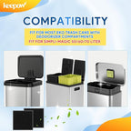 KEEPOW 12 Pack Trash Can Deodorizer Compatible with SIMPLI-Magic Garbage Bins with Built in Odor Filter Compartment, Charcoal Odor Absorber for EKO Trash Can and Compost Bin (Square)