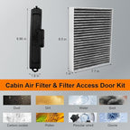 68406048AA Cabin Air Filter & Filter Access Door (w/Activated Carbon) Compatible with Dodge Ram 1500 2500 3500 4500 5500 Chrysler 200 2011-2014 Patriot 2010-2016