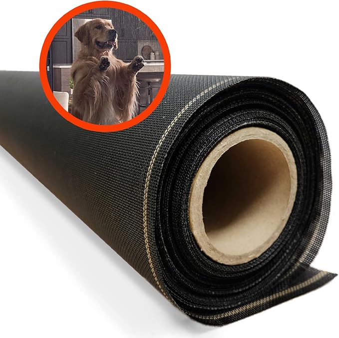 Pet & Weather Resistant Insect Screen - 17/14 Super Screen (72 in x 100 ft) - Mesh Screen for Patio Porch Pool Cage & Lanai - Replacement Screen Roll, Black - Dog & Cat Proof Screens for Windows