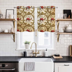 2 Panel Kitchen Cafe Curtains, Brown Desert Camels Sunlight Filtering Nature Air Through, Window Decor Tier Curtains for Living Room 55W x 39L inch Tropical Date Coconut Trees Cords Leaves