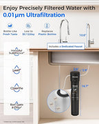 Waterdrop 15UB-UF 0.01 μm Ultra Filtration Under Sink Water Filter System, Reduces Lead, Chlorine, Bad Taste & Odor, 2 Years, with Dedicated Brushed Nickel Faucet, USA Tech