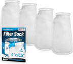 Aquatic Experts 4 inch Ring 100 Micron Felt Filter Sock - Filter Socks for Saltwater Aquarium, Sump Filter Sock, Freshwater Aquarium Socks, Reef Filter Sock (4"x10.5", 4 Pack)
