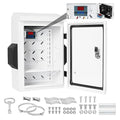 Outdoor Electrical Box with Key Lock, Aluminum Alloy Back Beam with M10 Sliding Groove, 12V Cooling Fan & Temperature Controller Included, Cold-Rolled Steel Electrical Box (15.75"x11.81"x5.91")