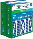 Filterbuy 20x23x5 Air Filter MERV 13 Optimal Smoke & Allergy Defense (2-Pack), Pleated HVAC AC Furnace Filters for Bryant, Carrier, BDP, Day & Night, and Payne (Actual Size: 19.81 x 22.56 x 4.25)