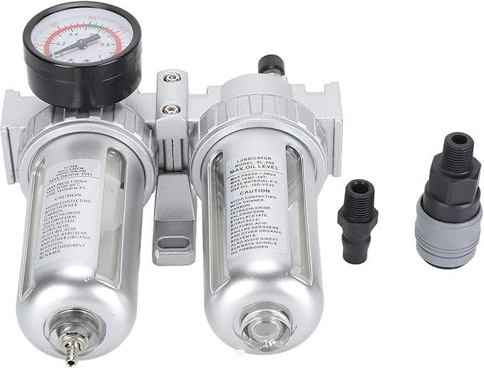Compressed Air Line Filter, Oil Trap Separator Efficient 1/4inch Interface Aluminum Alloy Filter for Teaching Laboratory