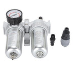 Air Filter Pressure Regulator 1/4 Inch, Compressed Air Line Filter with Dial Gauge, Aluminum Alloy and PC Oil Water Separator for Pneumatic Tools Airbrushing